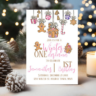 Invitation Hiver onederland 1er anniversaire fête hiver