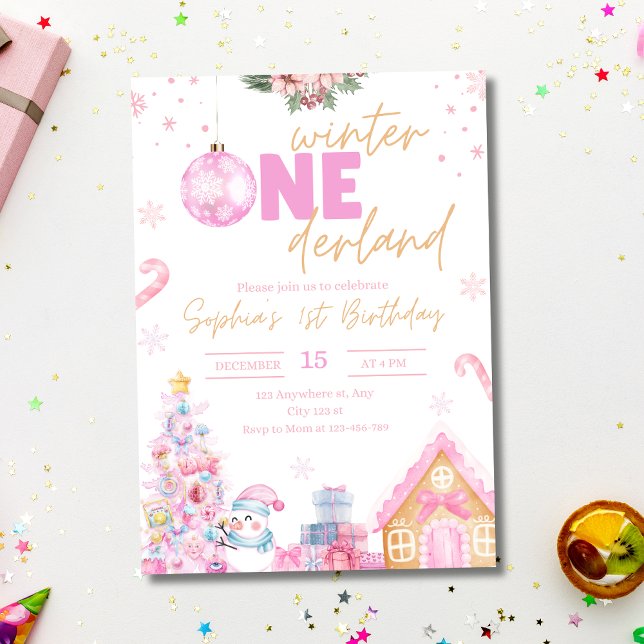 Invitation Hiver Onederland Anniversaire Invitation, Noël (Créateur téléchargé)