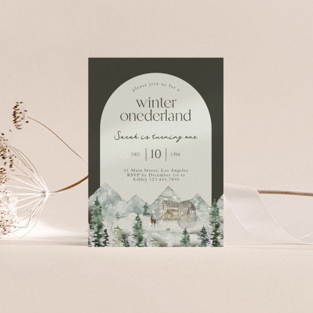 Invitation Hiver ONEderland Arch Premier anniversaire fête (Créateur téléchargé)