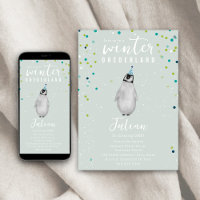 Hiver Onederland Blue Anniversaire Penguin Confett