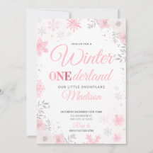 Hiver ONEderland Flocon de neige rose 1ère Invitat