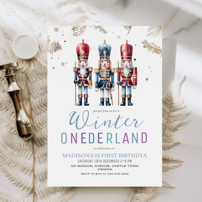 Invitation Hiver Onederland Noël Anniversaire fête 1ère (Créateur téléchargé)