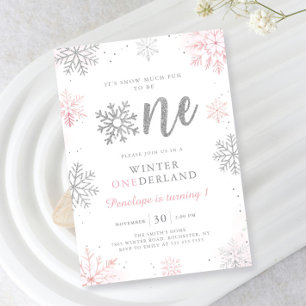 Invitation Hiver Onederland Pink Silver Premier anniversaire