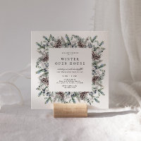 Hiver Pastel Élégant Carré Open House