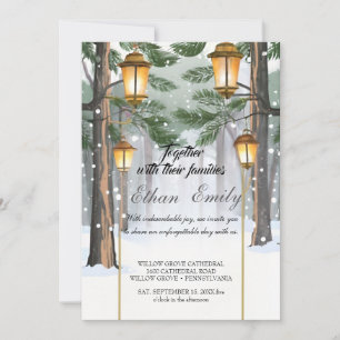 Invitation Hiver Pins Rustiques Mariage Botanique Invitat