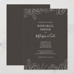 Invitation Hiver rustique   Dîner de répétition de charbon