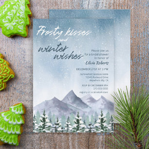Invitation Hiver Snowy Mountain Forest Fête des mariées