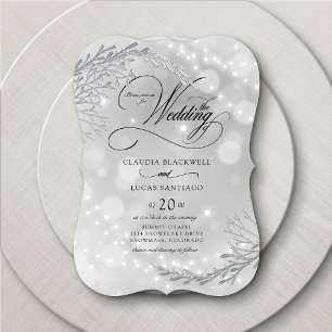 Invitation Hiver Wonderland String Lights Mariage