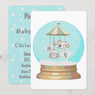 Invitation Hiver yeti neiges globe