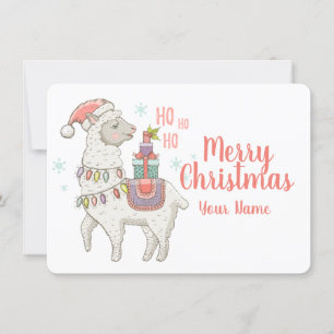 Invitation Ho Ho Ho Christmas Llama