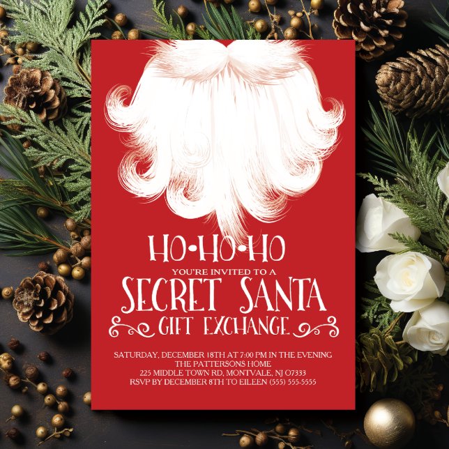 Invitation HO HO Secret Père Noël Christmas Party (Créateur téléchargé)