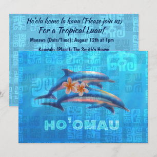 Invitation HO’OMAU - Collage primitif des dauphins hawaïens