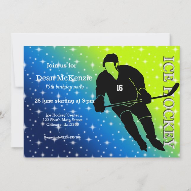 Invitation Hockey sur glace (Devant)