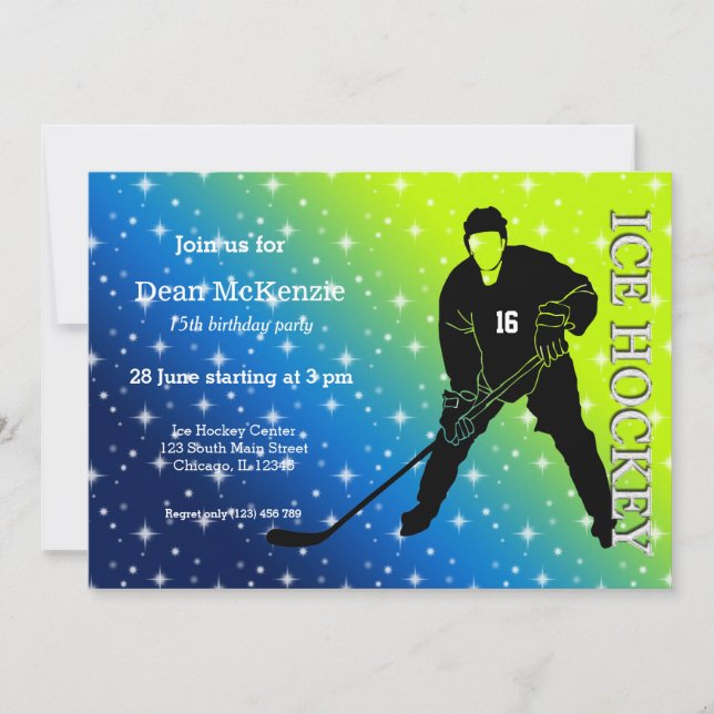 Invitation Hockey sur glace (Devant)
