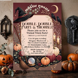 Invitation Hocus Pocus Chapeau Fantaisiste Sorcière Méchante
