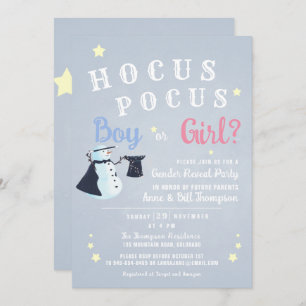 Invitation Hocus Pocus Magic Snowman hiver Révélation de genr