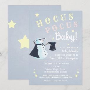 Invitation Hocus Pocus Magique Snowman Baby shower d'hiver