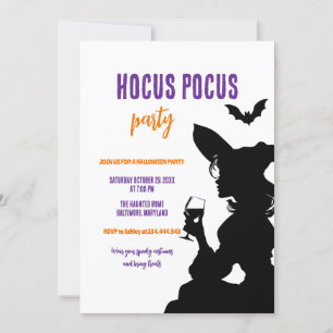 Invitation Hocus Pocus Party Halloween sorcière