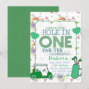 Invitation Hole In One Par-Tee Anniversaire Célébration 1