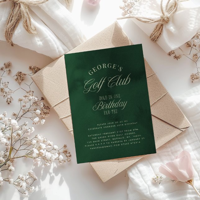 Invitation Hole in One Par-tee Elegant Golf Anniversaire (Créateur téléchargé)