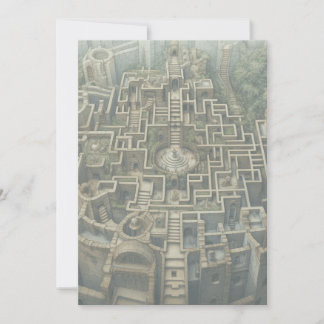 Invitation/ Holiday Card – LABYRINTH (moss green)