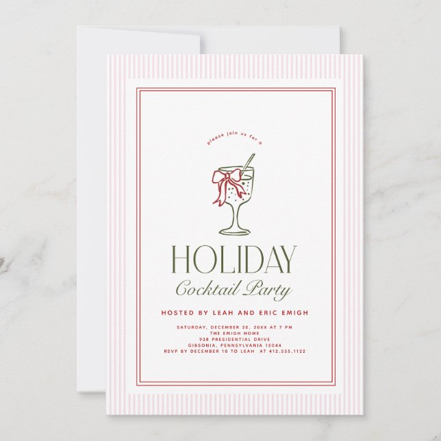 Invitation Holiday Cocktail Party Invite (Devant)