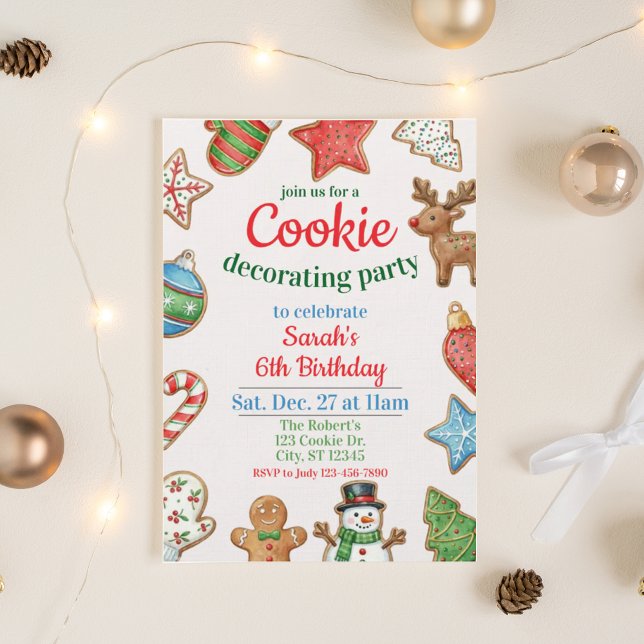 Invitation Holiday Cookie Decorating Birthday Party (Créateur téléchargé)