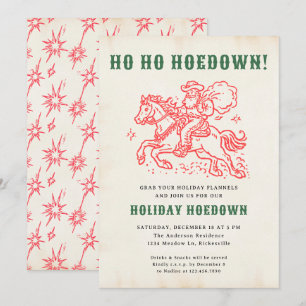 Invitation Holiday Hodown Retro Fun Christmas Père Noël Holid