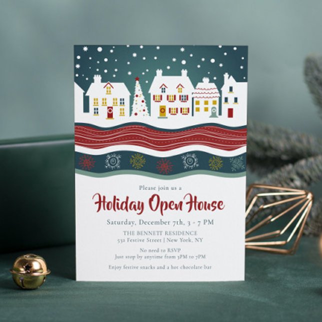 Invitation Holiday House hiver Noël (Créateur téléchargé)