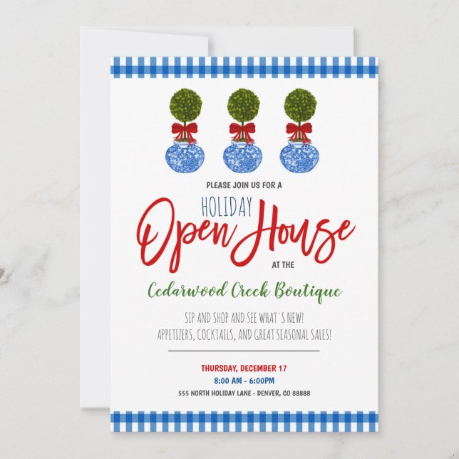Invitation Holiday Open House (Devant)