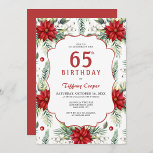 Invitation Holiday Poinsettia 65e anniversaire
