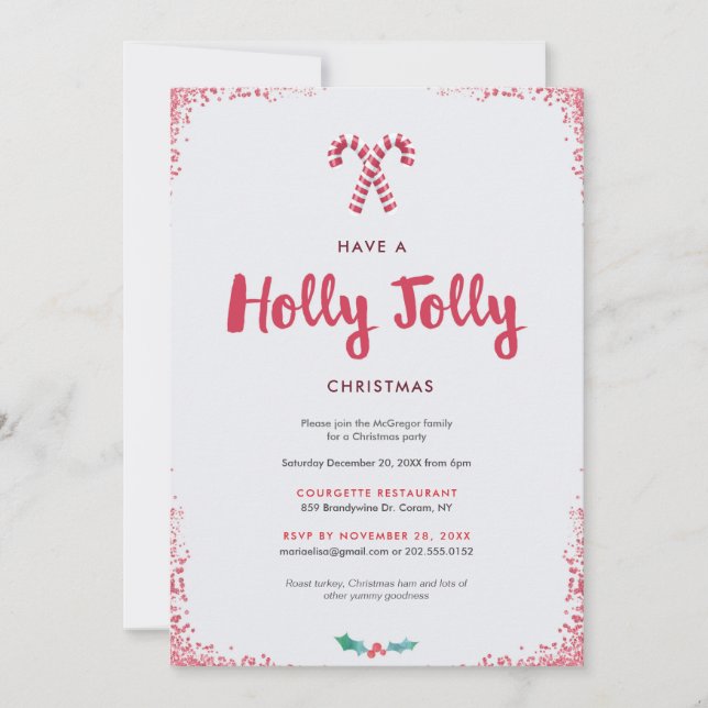 Invitation Holly Jolly (Devant)