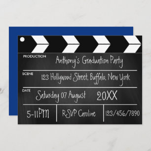 Invitation Hollywood Movie Graduation Party Chalkboard Invit