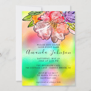 Invitation Holographe d'anniversaire de la Fête des mariées d
