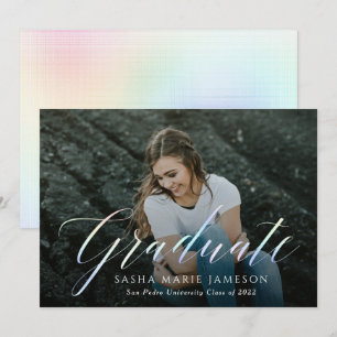 Invitation Holographie Calligraphie Graduate Paysage photo