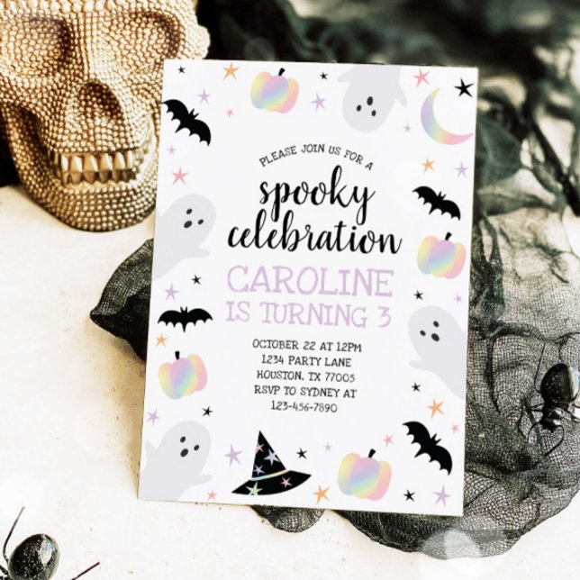 Invitation Holographique Éffrayant Célébration Halloween Anni (Créateur téléchargé)