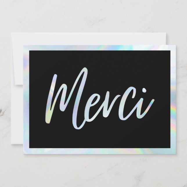 Invitation Holographique Elégant Merci Personnalisé Merci Car (Devant)