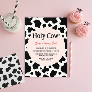 Invitation Holy Cow Bold Cow Imprimer 1er Anniversaire