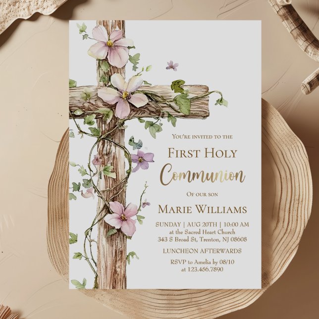 Invitation Holy Cross First Holy Communion (Créateur téléchargé)
