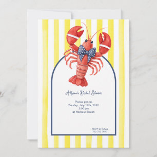 Invitation Homard d'été, rayé jaune