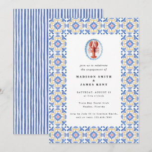 Invitation Homard nautique Amalfi Tiles