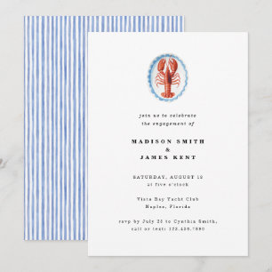 Invitation Homard nautique Preppy Mariage