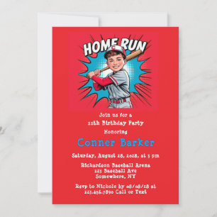 Invitation Home Run Boy Anniversaire Bash
