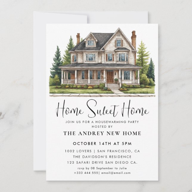 Invitation Home Sweet Home (Devant)