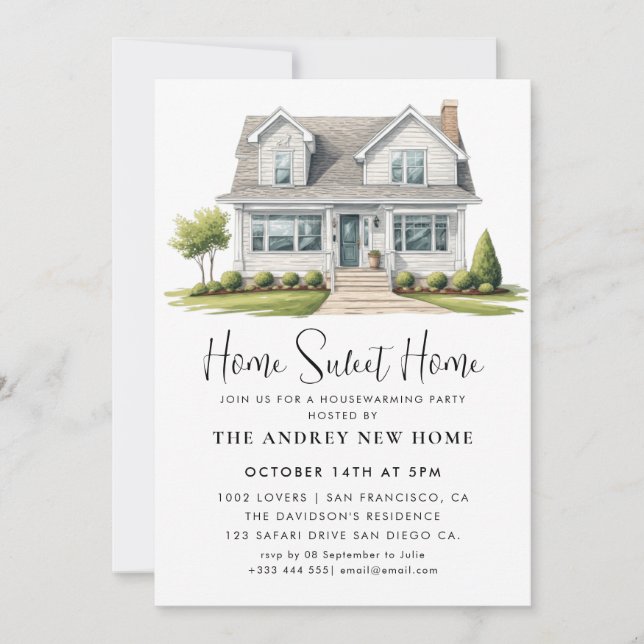 Invitation Home Sweet Home (Devant)