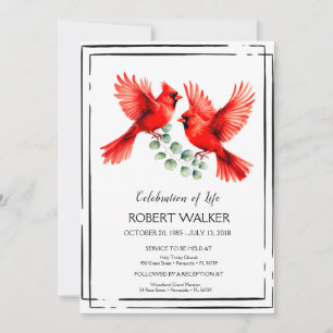 Invitation Hommage Cardinal et Hibiscus Life