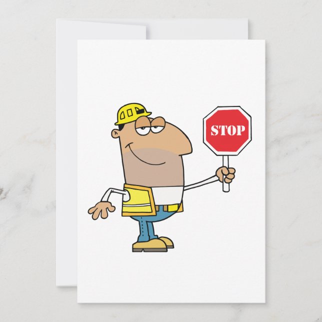 Invitation Homme avec un signe d'arrêt (Devant)