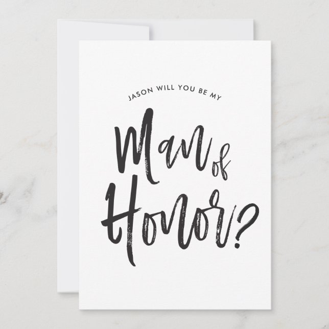 Invitation Homme du mariage fait sur commande de style de (Devant)