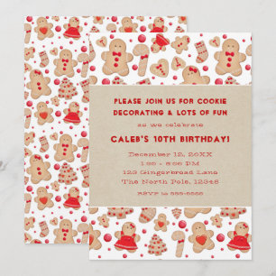 Invitation Homme en pain d'épices Biscuits cuits Rustique Fan