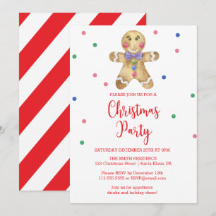 Invitation Homme en pain d'épices - Noël